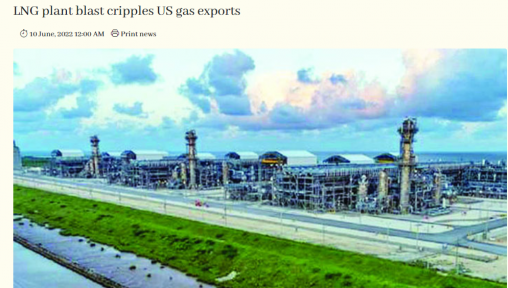 LNG plant blast cripples US gas exports